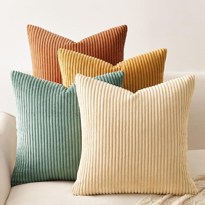 Topfinel 20x20 inch 4 Pack Decorative Throw Pillow Covers, Soft Velvet Modern by Topfinel