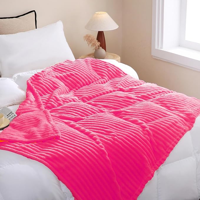 Hot Pink Fleece Throw Blanket 60”×80” - Image 2