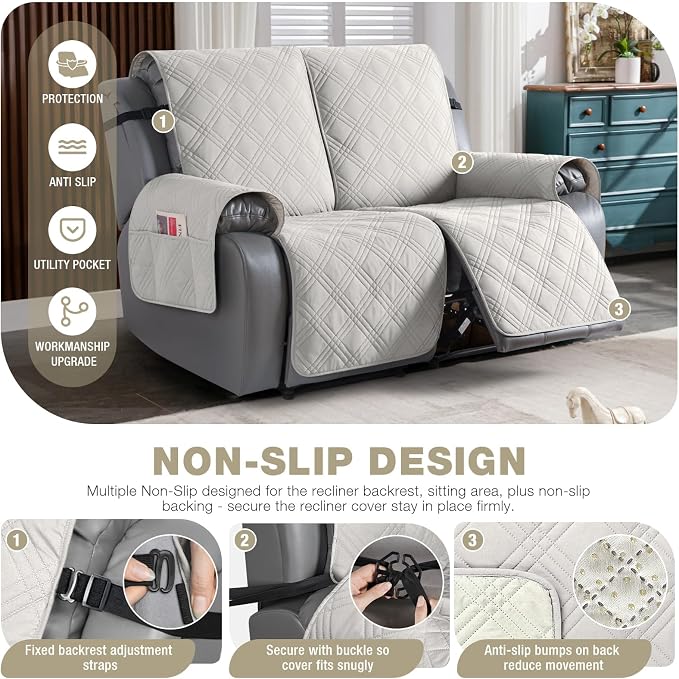 TAOCOCO 100% Waterproof Loveseat Recliner Cover - Image 4