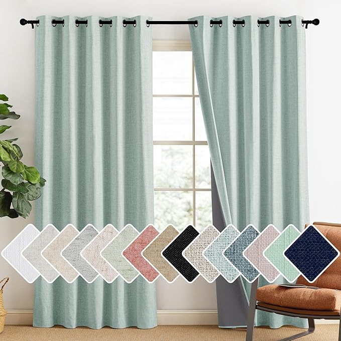 NICETOWN 100% Absolutely Blackout Linen Curtains by NICETOWN