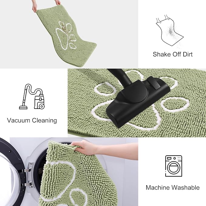 Smiry Dog Door Mat for Muddy Paws, Absorbent Dirt Trapper Non Slip Quick Dry - Image 6