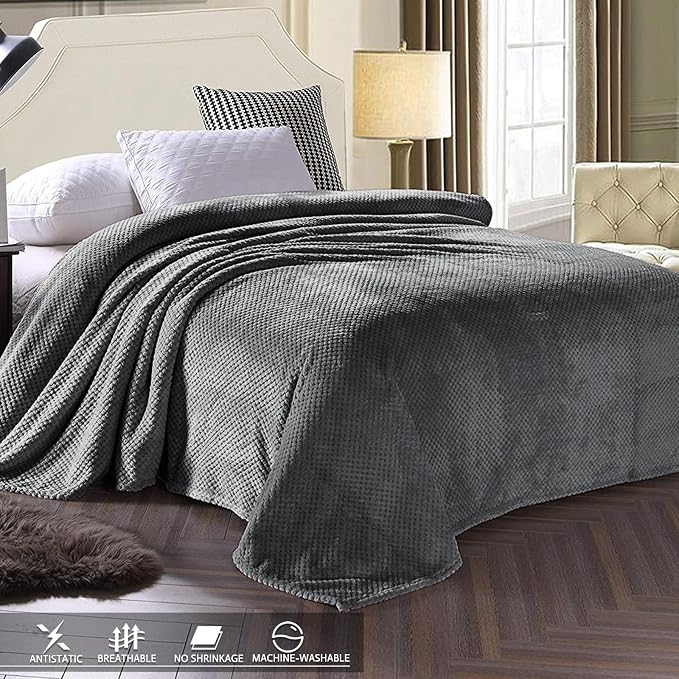 Exclusivo Mezcla Fleece Bed Blanket Queen Size, Super Soft and Warm Blankets - Image 3