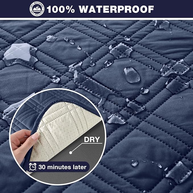 TAOCOCO 100% Waterproof Loveseat Recliner Cover, Non Slip Split Loveseat Covers - Image 3