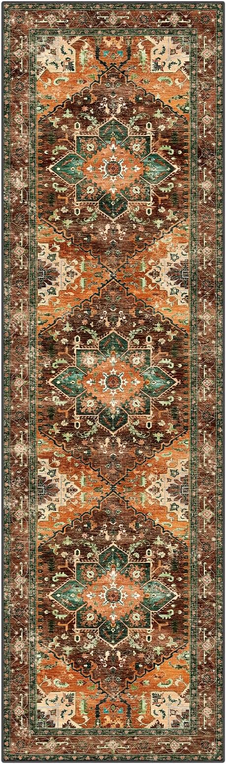 Yamaziot Washable Runner Rug, 3x10 Non-Slip Boho Vintage Hallway Rug - Image 2
