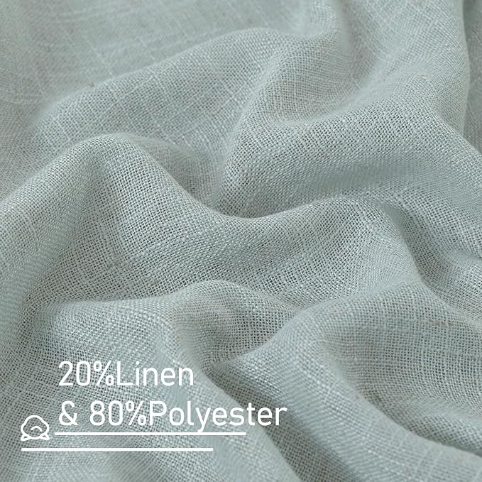LAMIT Linen Blended Curtains for Bedroom, Faux Linen Textured Light Filtering - Image 2