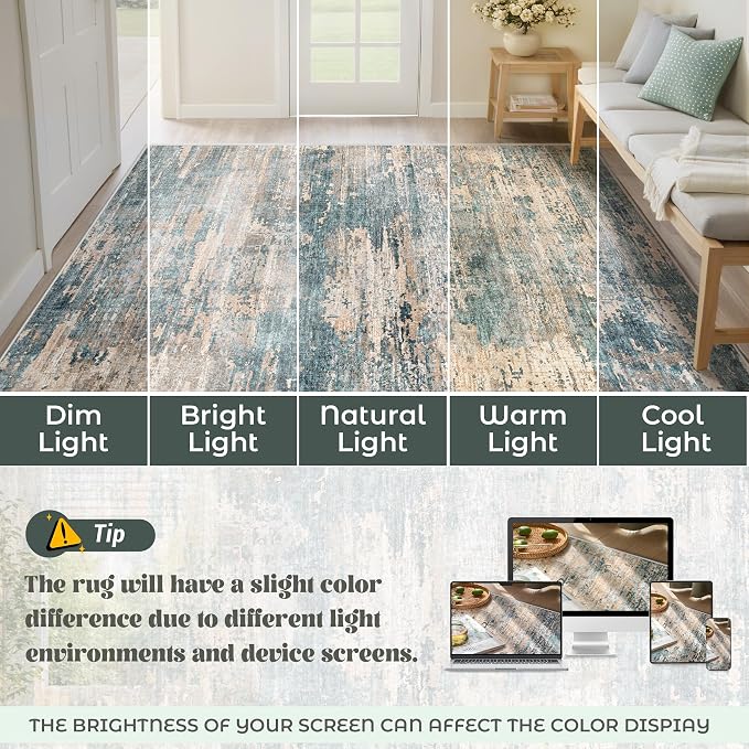 XLUEZ 9x12 Area Rug for Living Room, Washable Modern Abstract Large Area Rug - Image 8