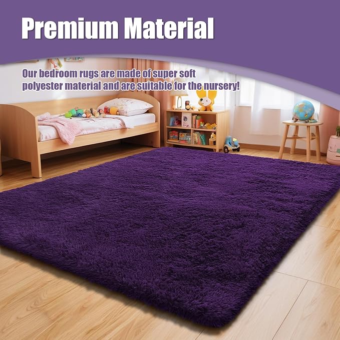 6x9 Fluffy Area Rug for Living Room, Shag Area Rugs for Bedroom - Image 7