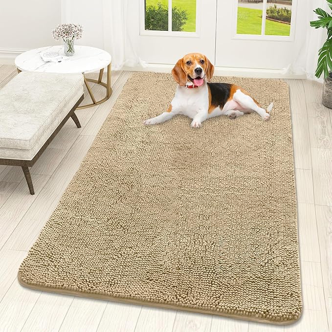 OLANLY Dog Door Mat for Muddy Paws 59x32, Absorbs Moisture and Dirt, Absorbent by OLANLY