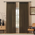 90 Inch Linen Pleated Curtains for Living Room, Light Filtering Pinch Pleated by IVAPUPU