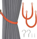 NICEEC 2 Pack Natural Cotton Rope Curtain Tiebacks Elegant Boho Style by NICEEC