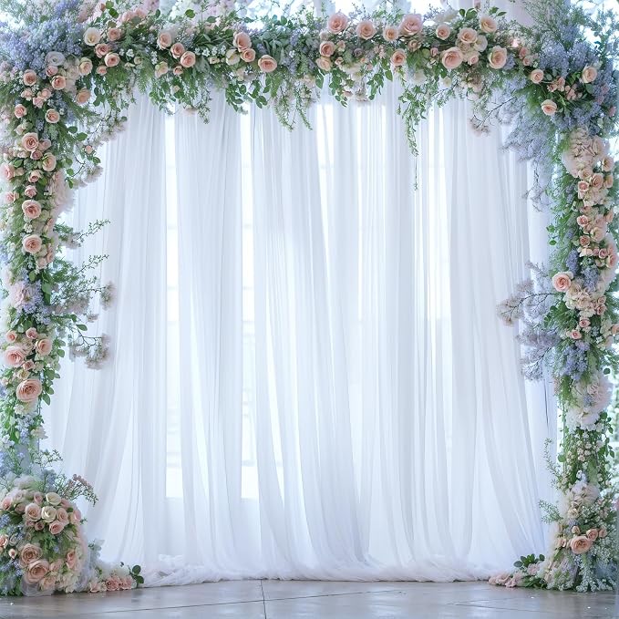 20ft x 12ft White Tulle Backdrop Curtain - Image 8