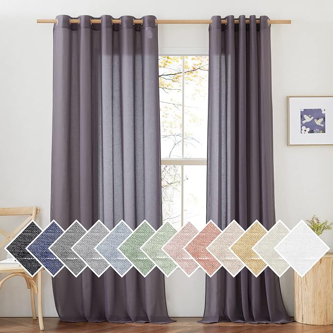 NICETOWN Flax Linen Sheer Curtains by NICETOWN