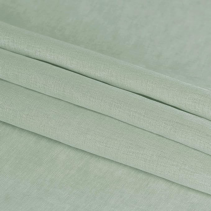 DWCN Bean Green Sheer Curtains for Kitchen Windows - Image 6