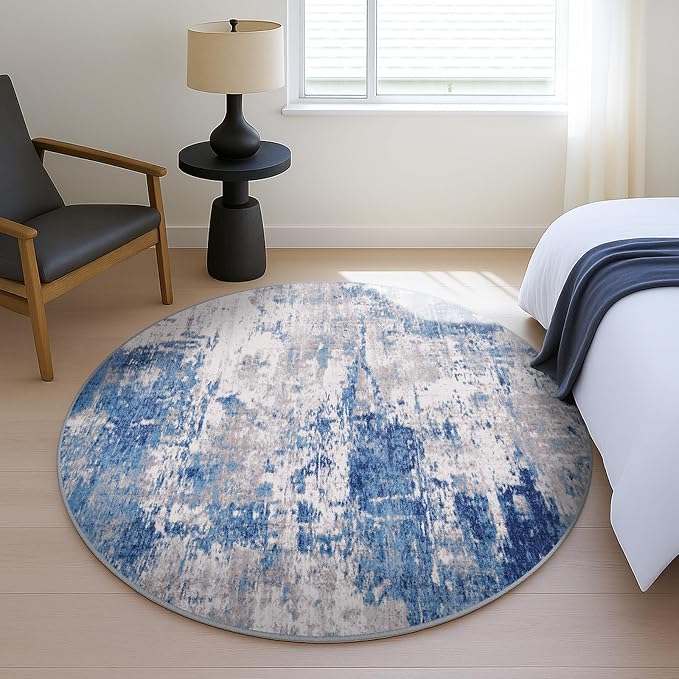 Washable Area Rugs 8ft Non-Slip Modern Abstract Soft - Image 4
