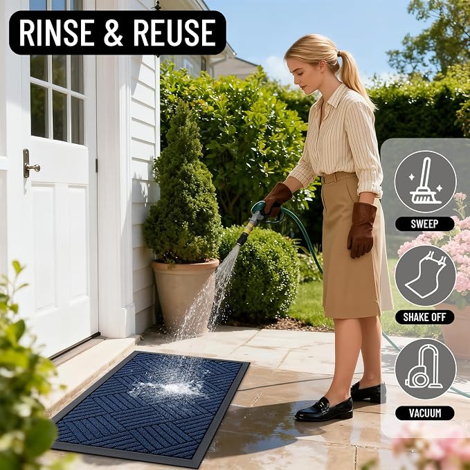 OLANLY Front Door Mat Outside Entrance 47x23, Heavy Duty Sturdy Natural Rubber - Image 7