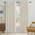 RYB HOME Natural Linen 100% Blackout Curtains by RYBHOME
