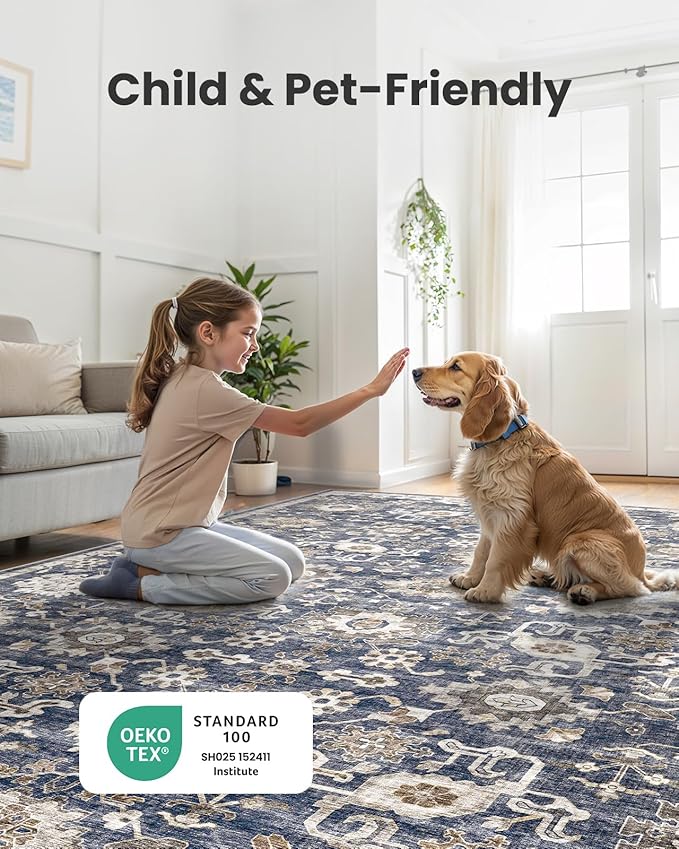 AMADA HOMEFURNISHING 2x5 Washable Runner Rug, Low-Profile Kitchen Rugs - Image 4
