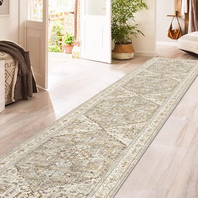 Yamaziot Washable Runner Rug, 2x12 Non-Slip Boho Vintage Hallway Rug Runner - Image 6