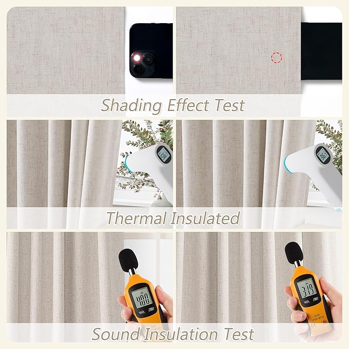 Guken 100% Blackout Curtains 120 Inch Length 2 Panels Set - Image 5