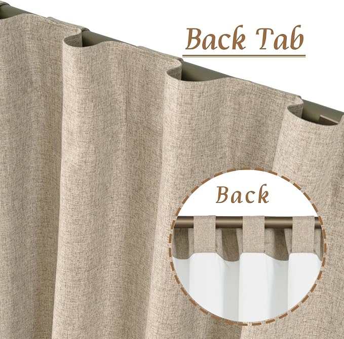 100% Blackout Linen Curtains 84 Inch - Image 3
