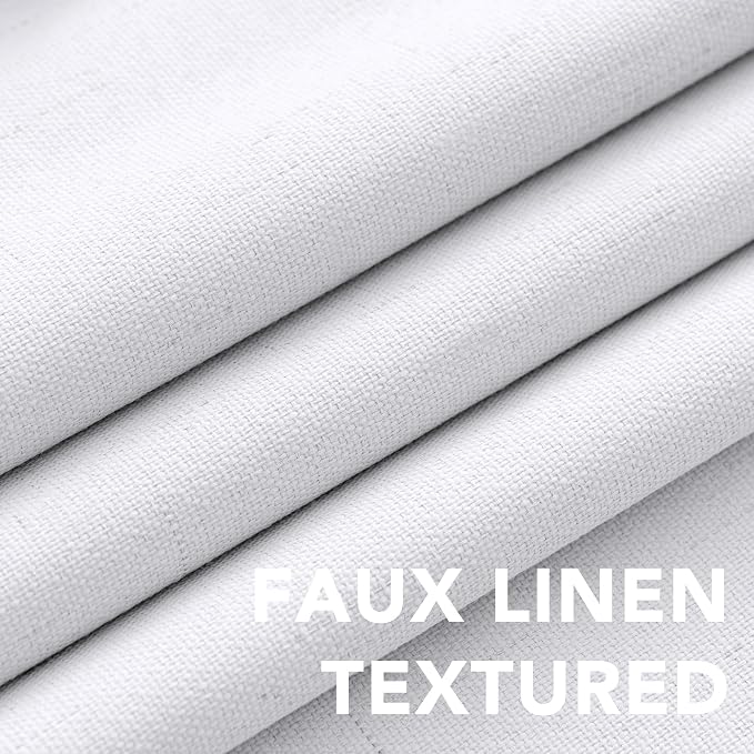 H.VERSAILTEX Linen Blackout Curtains 45 Inches Long 100% Blackout Thermal - Image 4
