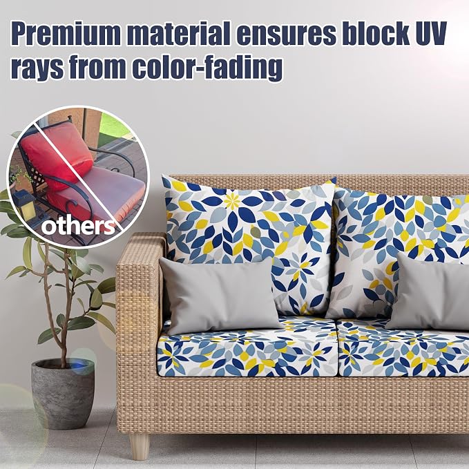 8Pcs Stretch Patio Cushion Covers, Outdoor Couch & Sofa Replacement Slipcovers - Image 3