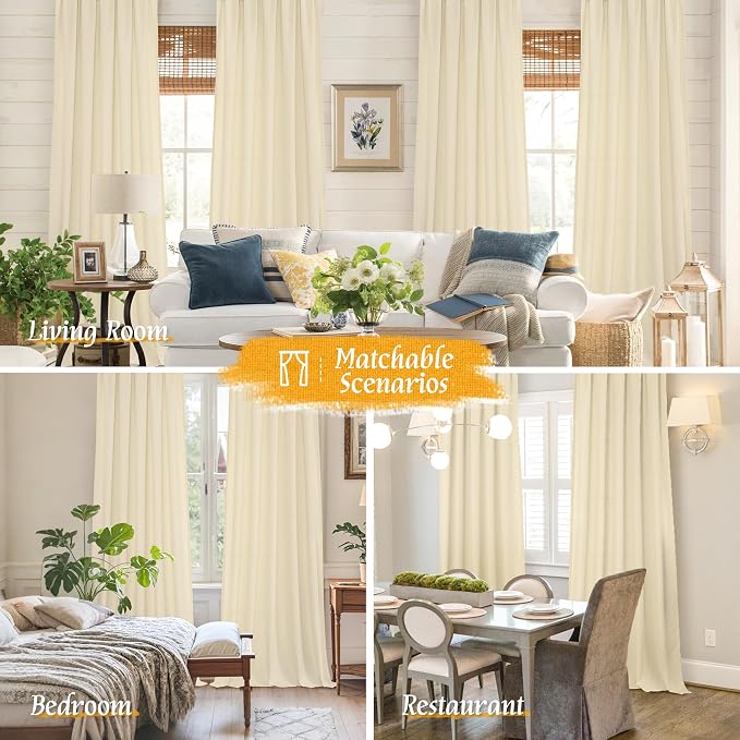 LAMIT Beige Linen Curtains 84 inches - Image 6