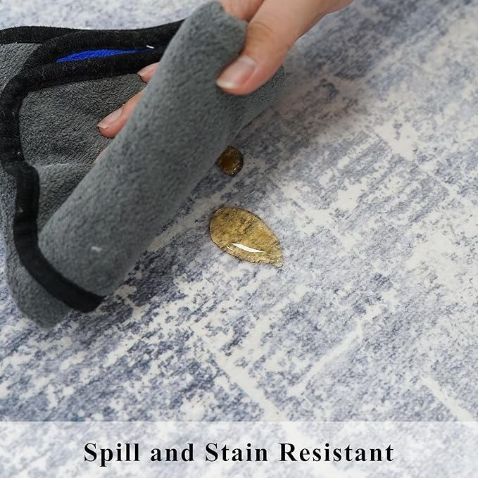 2x6 Non-Slip Entryway Area Rugs: Washable Stain Resistant Kitchen Carpet Low - Image 3
