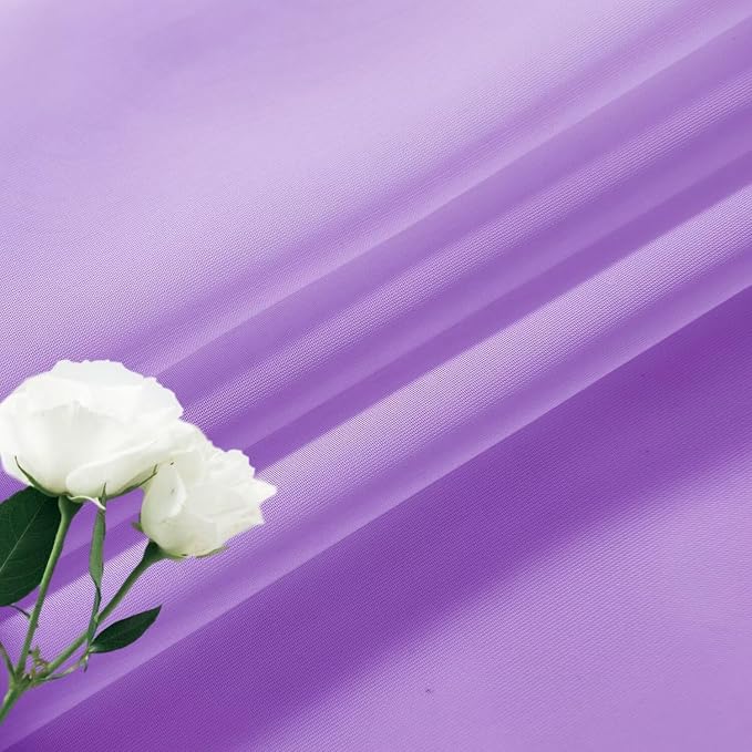 SpaceDresser Basic Rod Pocket Sheer Voile Window Curtain Panels Lavender 1 Pair - Image 6