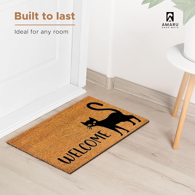 Black Cat - 17"x29" - Coir Door Mat - Welcome Mats - Image 2