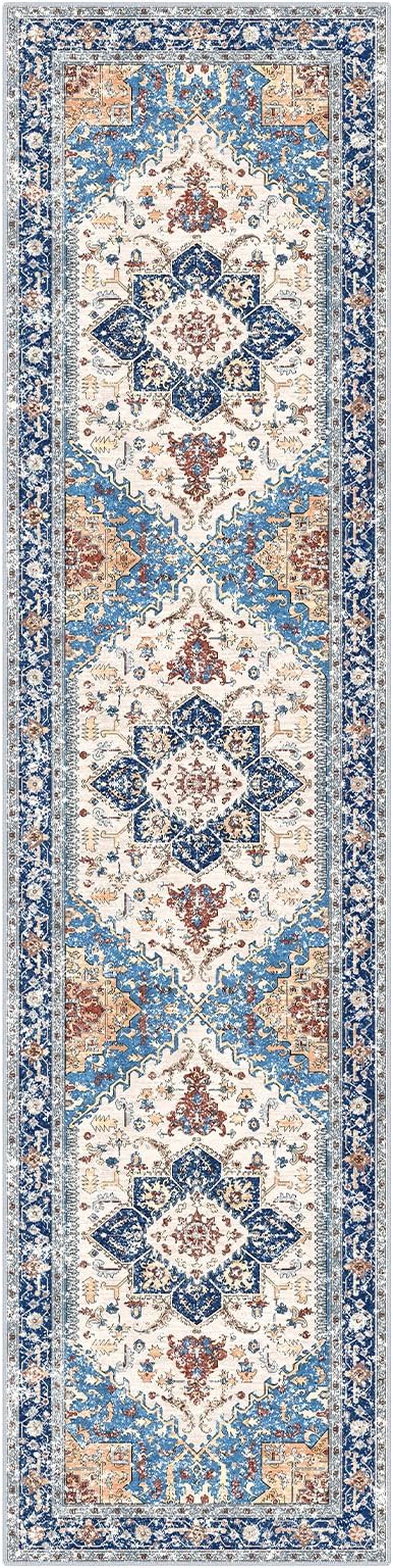 Yamaziot Washable Runner Rug, 2x8 Non-Slip Boho Vintage Hallway Rug - Image 2