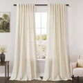 Nanspring Warm Beige Linen Curtains 84 Inch Length 2 Panels Set by Nanspring