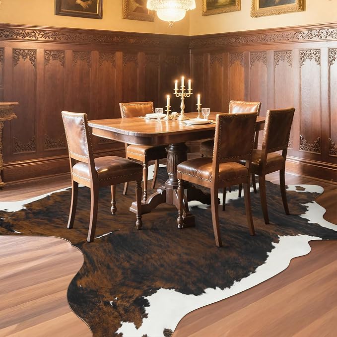AROGAN Western Decor Faux Fur Cowhide Rug, 6.2x7 Feet Premium Animal Skin Cow - Image 4