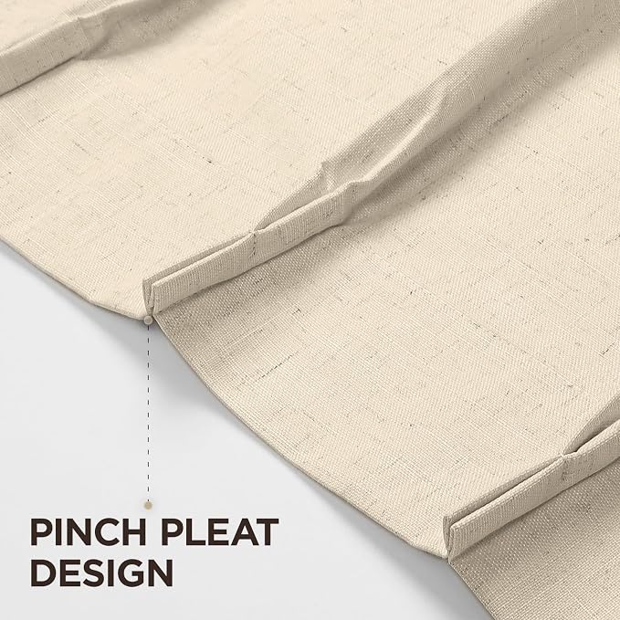 Joydeco Pinch Pleated Linen Curtains - Image 5