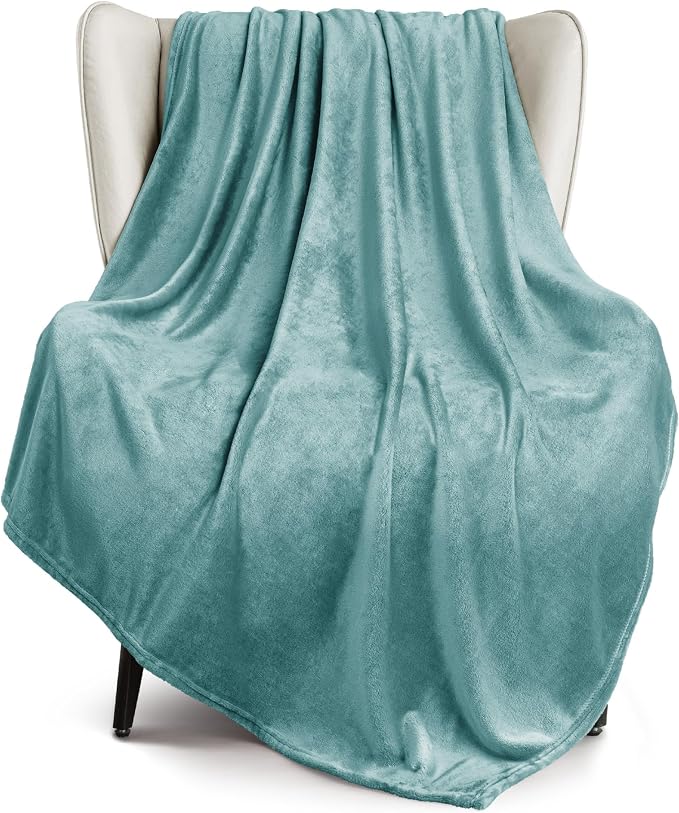 Exclusivo Mezcla Fleece Celadon Throw Blanket by ExclusivoMezcla