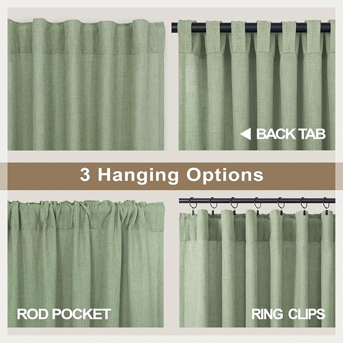 Sage Green Curtains 38 Inch Width - Image 5