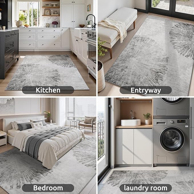 3 x 5 Rug Small Non Slip Area Rug Ultra Soft Machine Washable Low Pile Modern - Image 7
