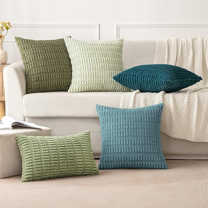MIULEE Pack of 2 Corduroy Decorative Throw Pillow Covers 20x20 Inch Soft Boho - Image 3