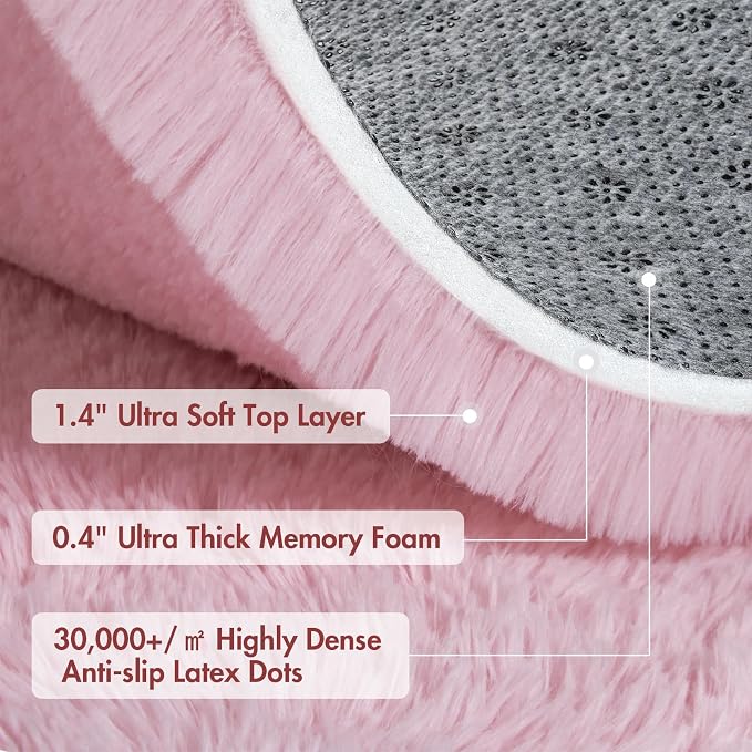 5x7 Ft Pink Rugs for Bedroom Girls, Shag Fluffy Area Rug for Living Room - Image 8