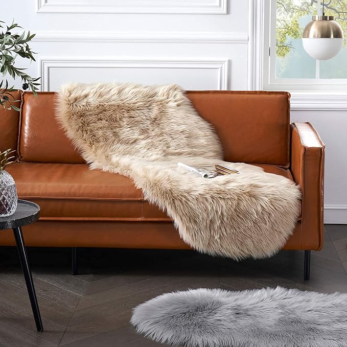 Faux Fur Rug for Bedroom, Fluffy Runner Rugs Soft Sheepskin Rug Sofa Couch Seat - Image 8