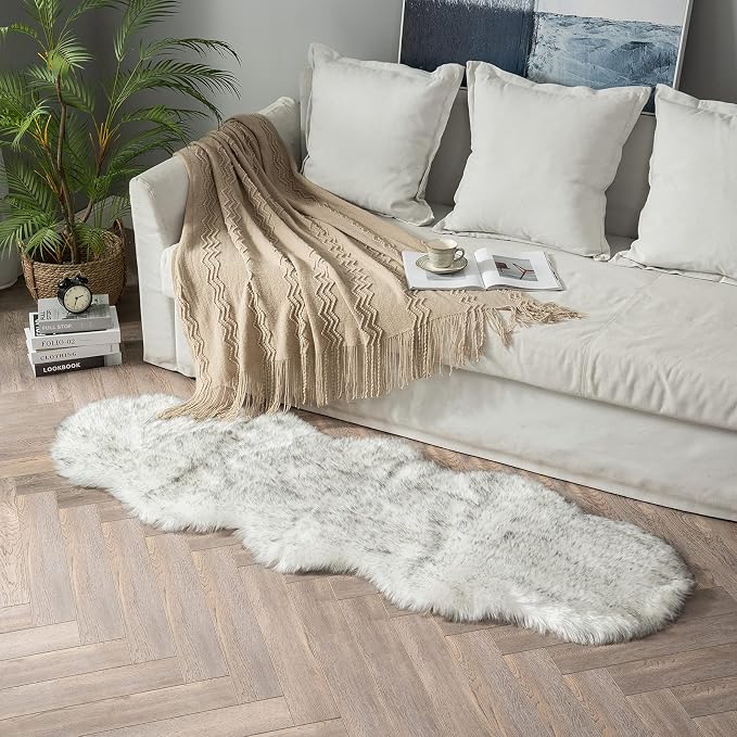 MIULEE Luxury Super Soft Fluffy Area Rug Faux Fur Sheepskin Rug Decorative - Image 7