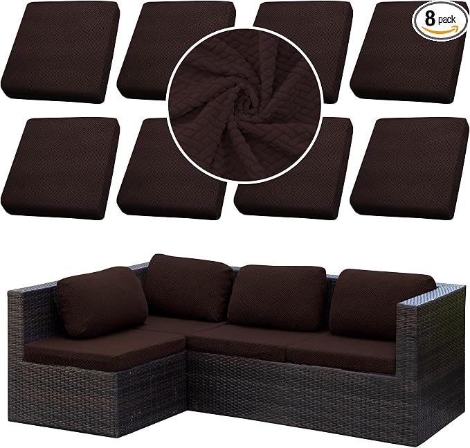 Outdoor Cushion Covers Set, Replacement by SUKAIKEQA