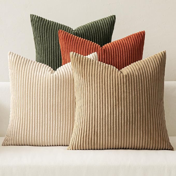 MIULEE Boho Farmhouse Throw Pillow Covers 18x18 Inch Set of 4 Rustic Modern by MIULEE