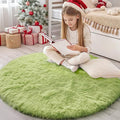 OLANLY Grass Green Round Rugs for Bedroom by OLANLY