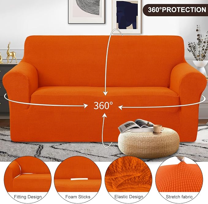 U-NICE HOME Oversized Stretch Loveseat Couch Cover Sofa Covers Washable Sofa - Image 3