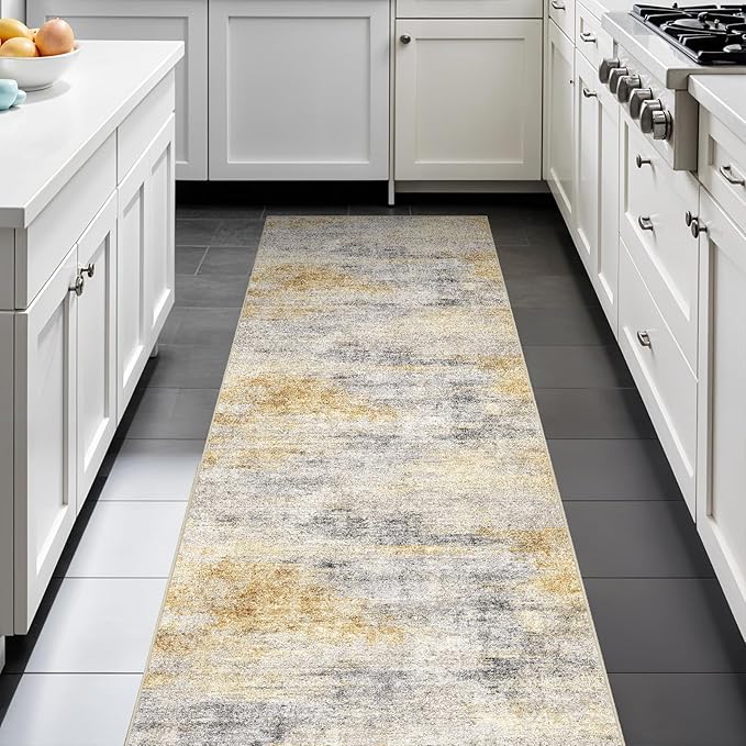 2x6 Washable Kitchen Runner Rug: Modern Abstract Runners by Ksrau