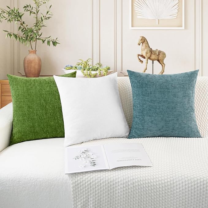 CaliTime Throw Pillow Covers Decorative 12 X 20 Inches Pack of 2 Cozy Chenille - Image 5