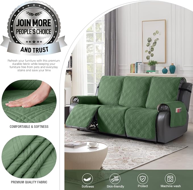 TAOCOCO 100% Waterproof Recliner Sofa Cover, Non Slip Split Couch Covers - Image 3