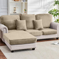 Couch Cover 6-Piece Elastic Velvet Couch Cushion Covers & Chaise Slipcovers by Taque