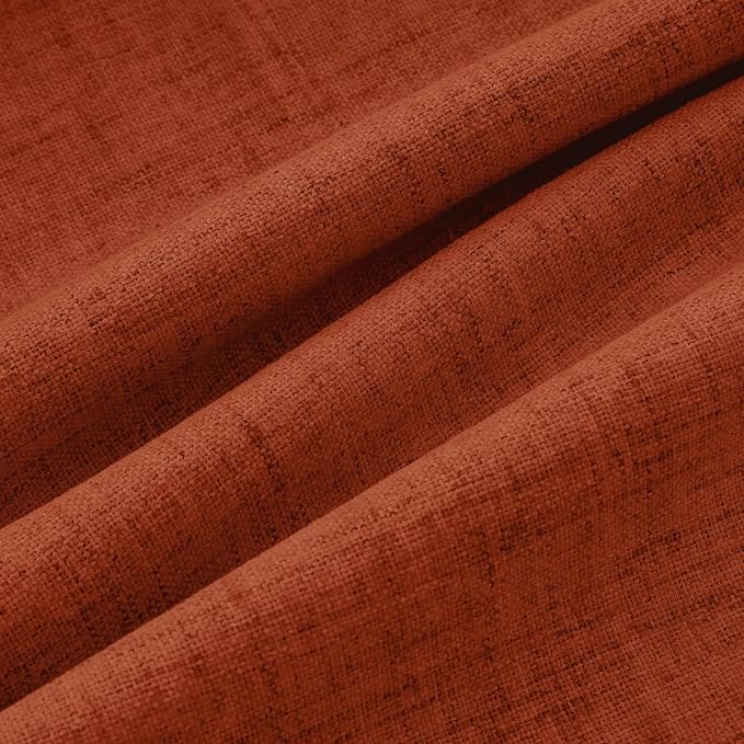 MIULEE Fall 100% Blackout Linen Curtains 42 x 84 Inch Burnt Orange 2 Panels | - Image 9